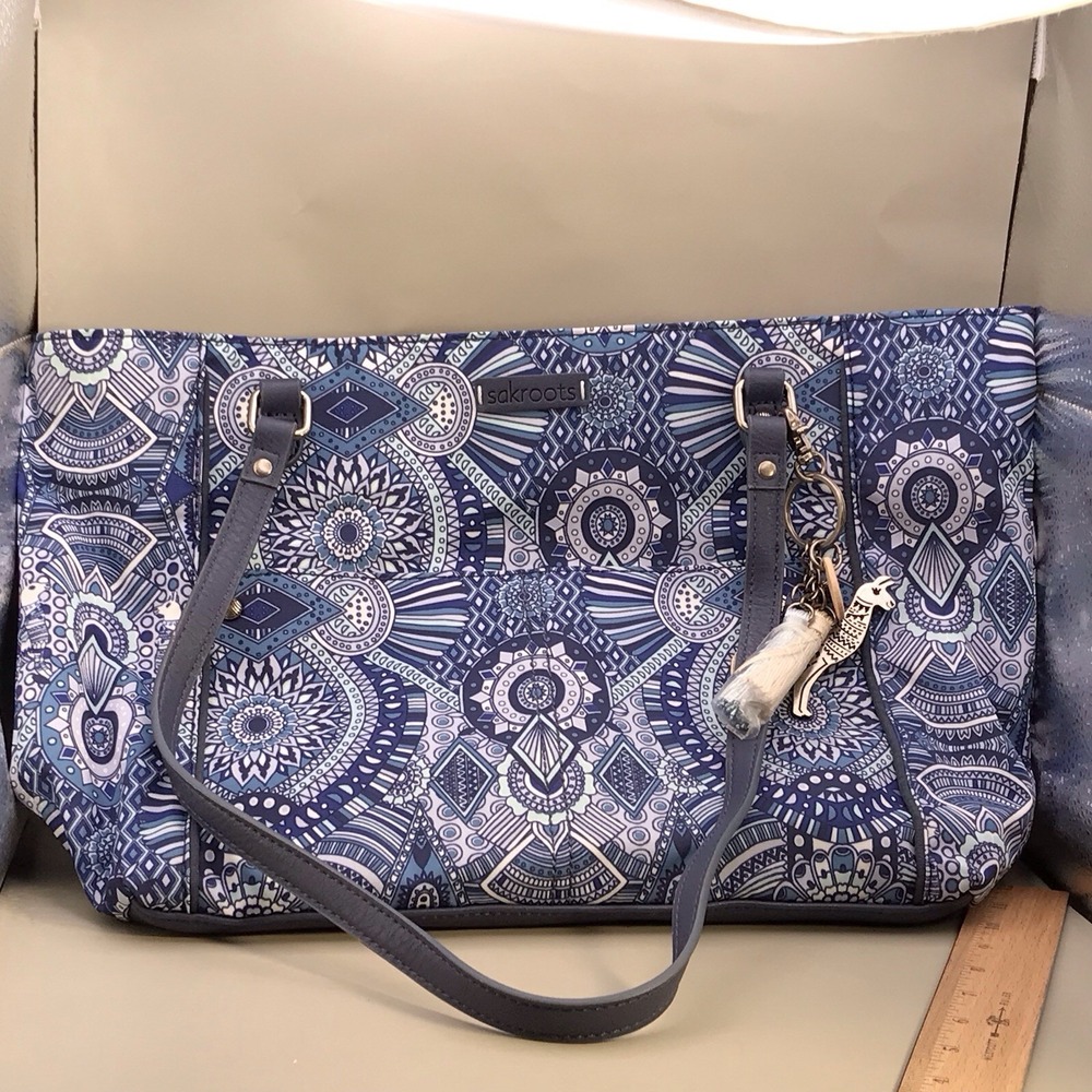 Brand New Sak roots Bag Tote‎ Metro With Llama Charms 14" X  10"